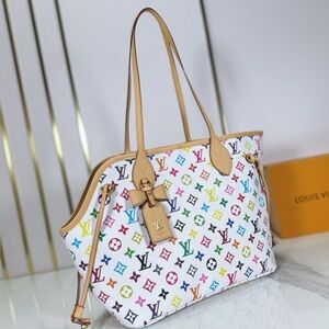 Louis Vuitton Multicolor Monogram Tote with Tan Handles
